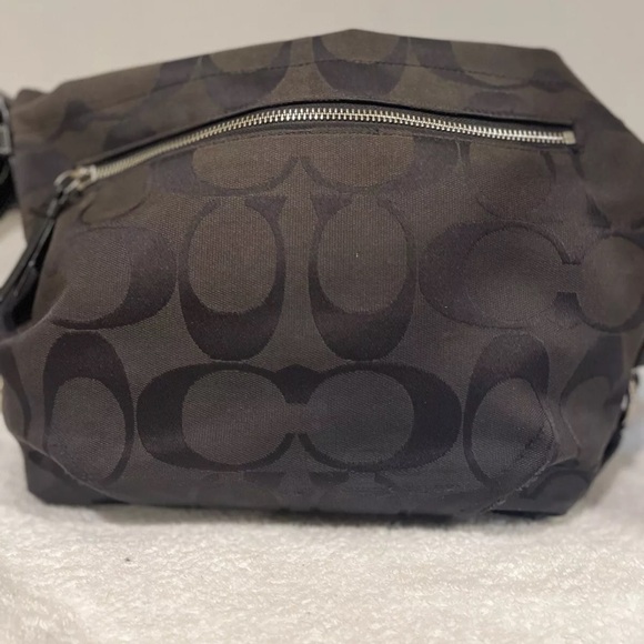 VNTG Coach Madison Maggie Bag Drk Brwn Signature C Hobo 14" x 9" x 4" - Picture 7 of 16